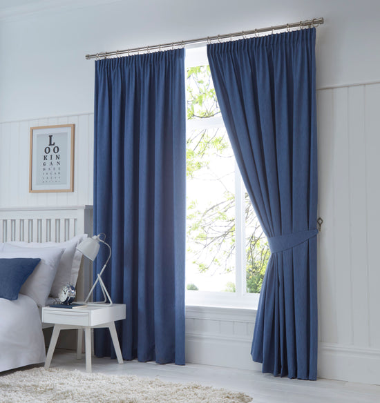 Soft Blue-Black Out Curtain