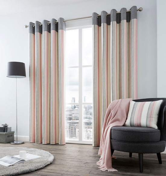 Rydell Stripe Black Out Curtain